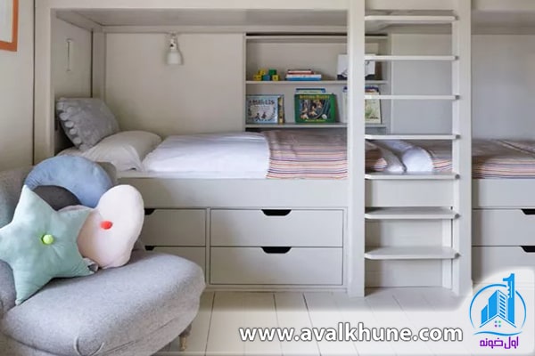 استفاده از تخت‌های توکار به هنگام بازسازی ویلای شمال